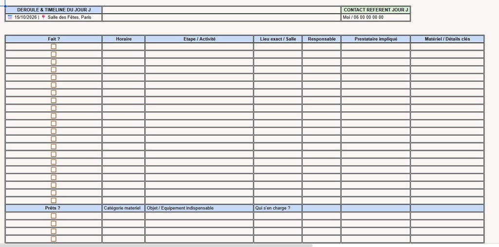 Organisateur de Mariage Premium Google Sheets & Excel