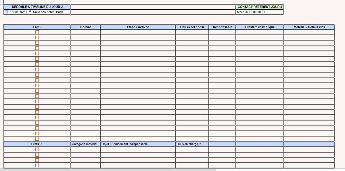 Organisateur de Mariage Premium Google Sheets & Excel