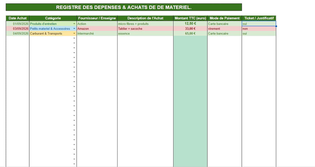 Template Aide Ménagère  2026