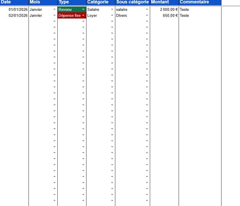 Budget Planner Excel ET Google Sheets