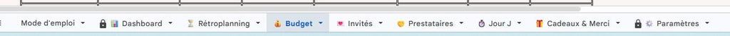 Organisateur de Mariage Premium Google Sheets & Excel