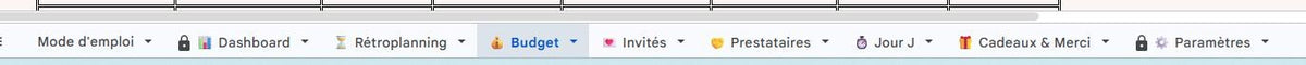 Organisateur de Mariage Premium Google Sheets & Excel